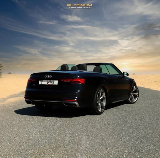 Audi A5 Convertible 2023 BLACK RENTAL IN DUBAI - undefined